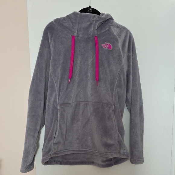 The North Face Tops - The North Face Heather Gray Fleece with Pink Highlights (Never Worn)